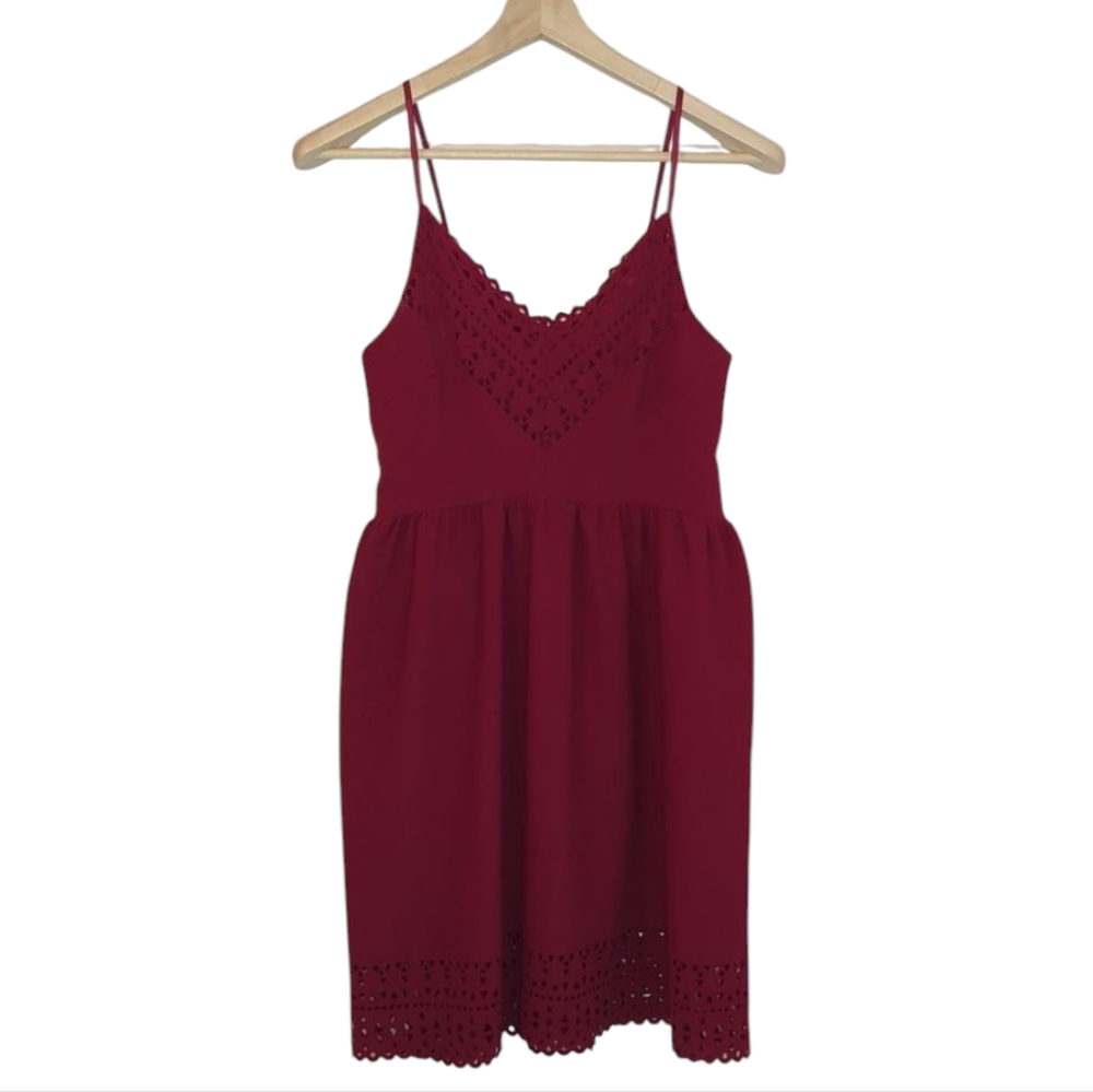 NWOT | Three Pink Hearts | Red A Line Dress w|cut Out Accents